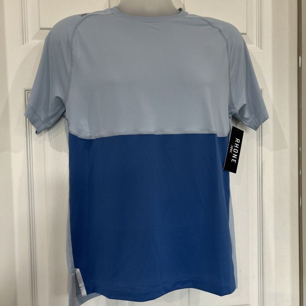 Rhone Blue Extra Mile Athletic Athleisure Training Running Gym Shirt Men's S